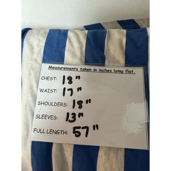 Matilda Jane The Road Ahead Women's Maxi Dress Blue White Striped Small - Picture 6 of 10